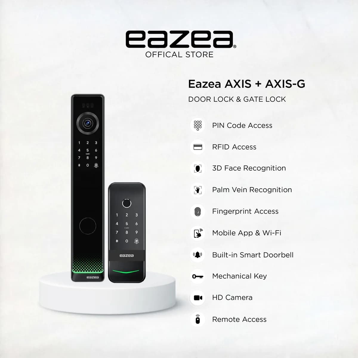 Eazea AXIS Smart Door Lock - AXIS-G Smart Gate Lock Bundle