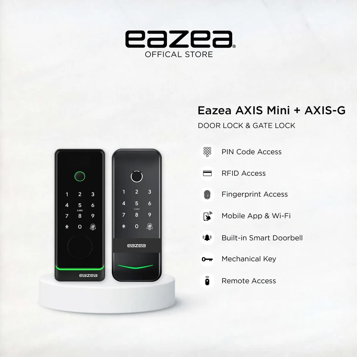 Eazea AXIS Mini Smart Door Lock - AXIS-G Smart Gate Lock Bundle
