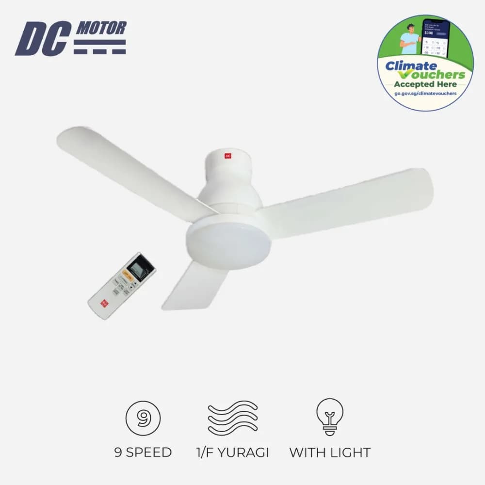 KDK U48FP 3-Blades Remote Control DC Ceiling Fan with LED Light (120cm)