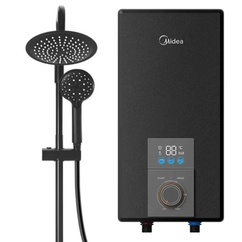 Midea Rain Shower Instant Water Heater - Black MWH-38EMBP(B)BRS