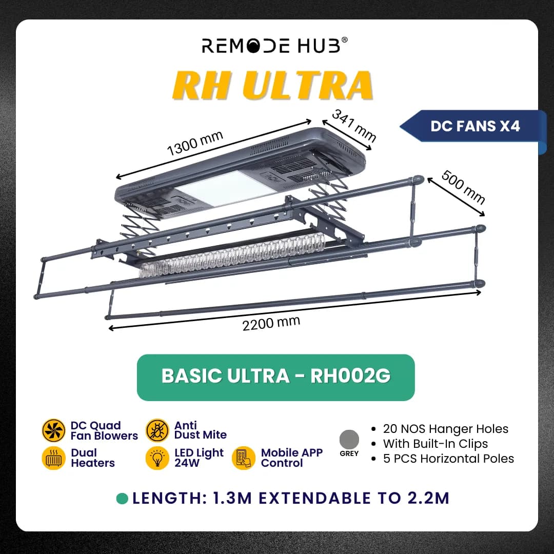 Remode Hub Basic Ultra Automated Laundry Rack RH002