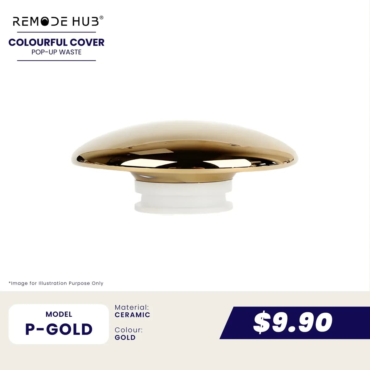 Remode Hub Colourful Cover for Pop-Up Waste