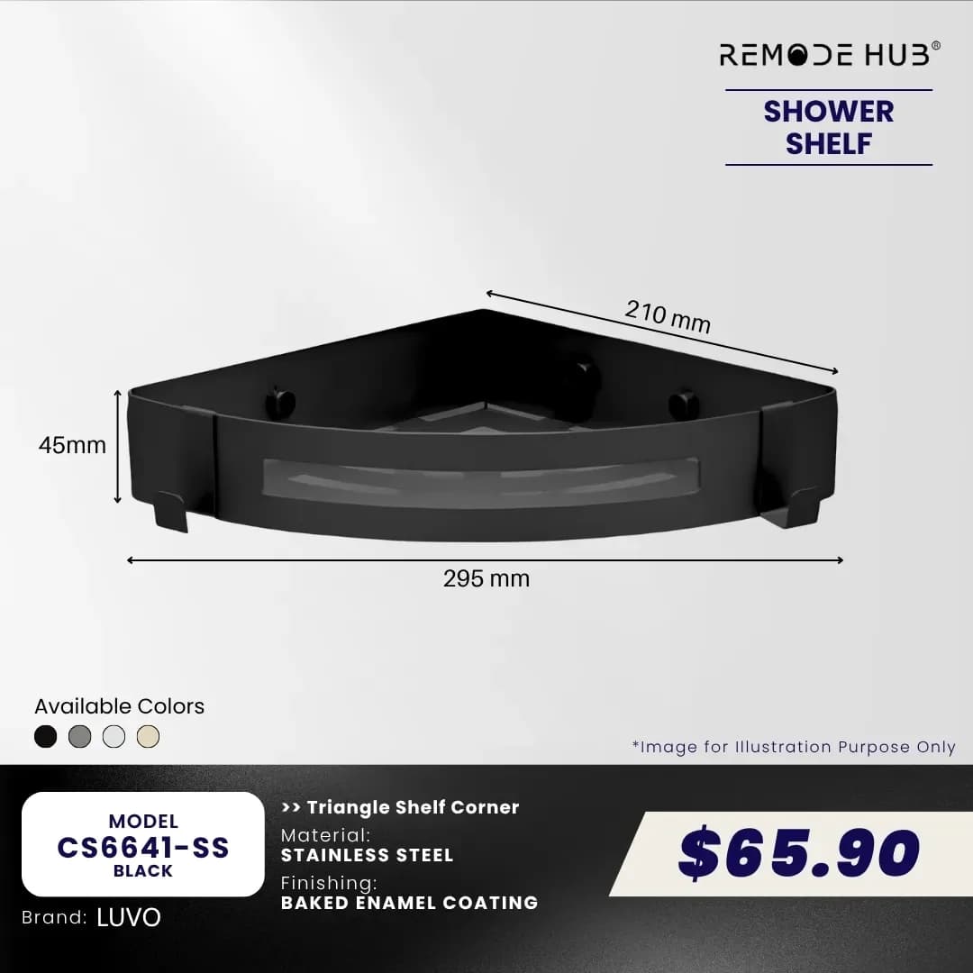 Remode Hub Stainless Steel Corner Shower Shelf CS6641-SS