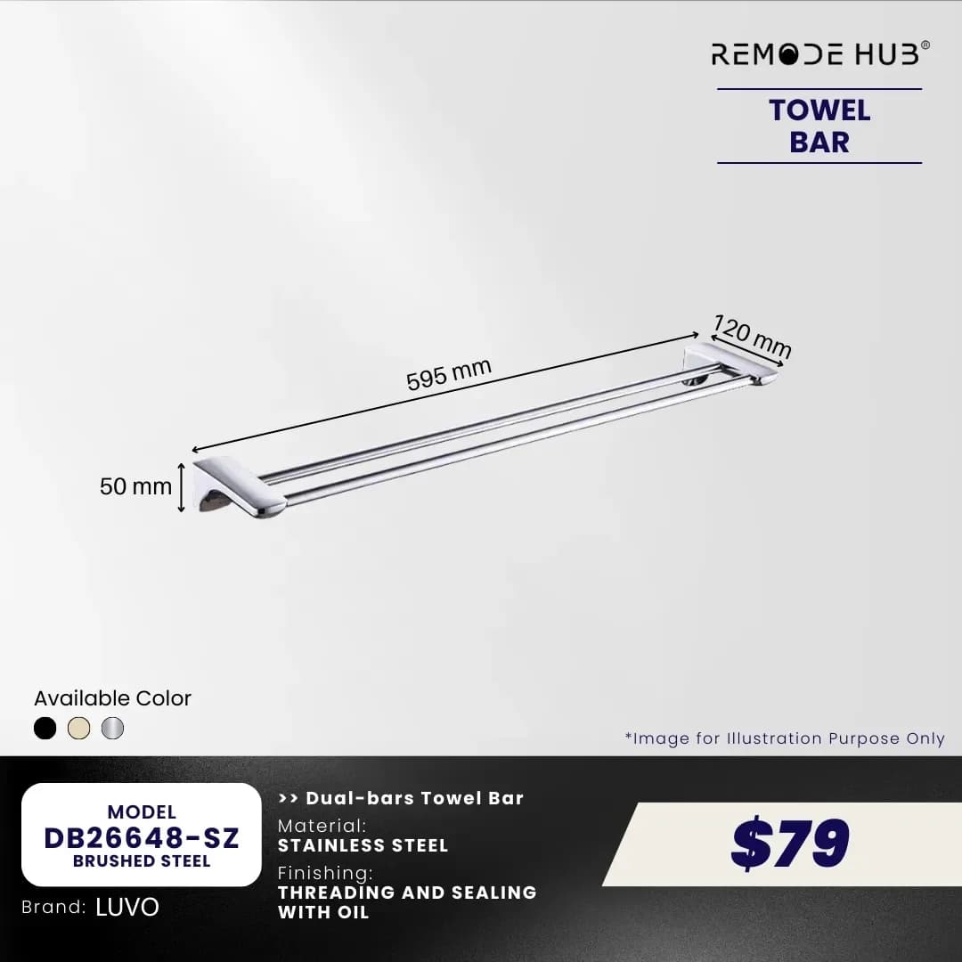 Remode Hub Towel Bar Double Rail DB26648-SZ