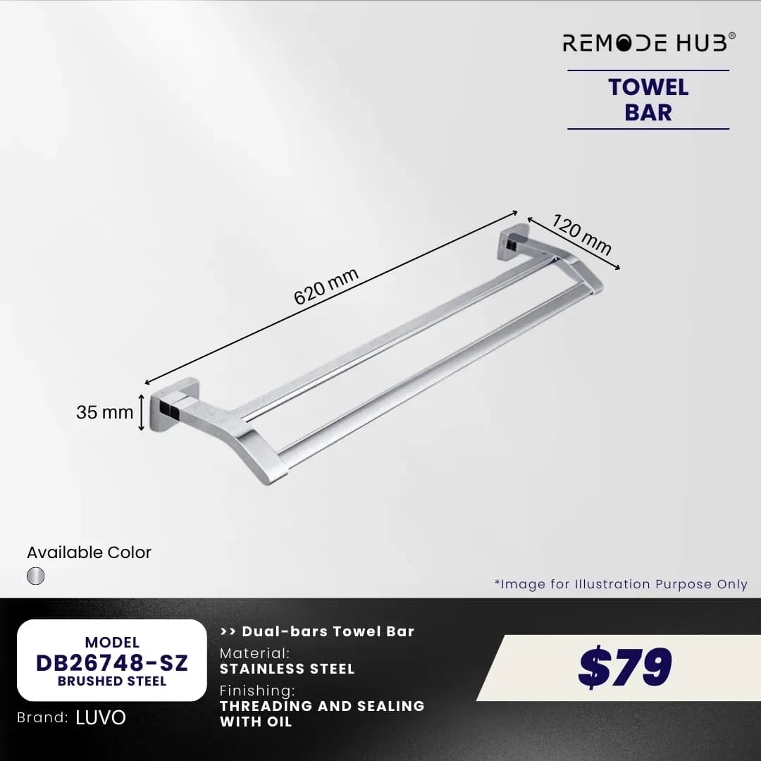 Remode Hub Towel Bar Double Rail DB26748-SZ
