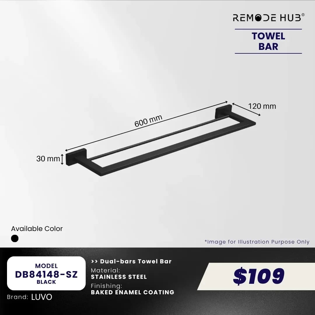 Remode Hub Towel Bar Double Rail DB84148-SZ