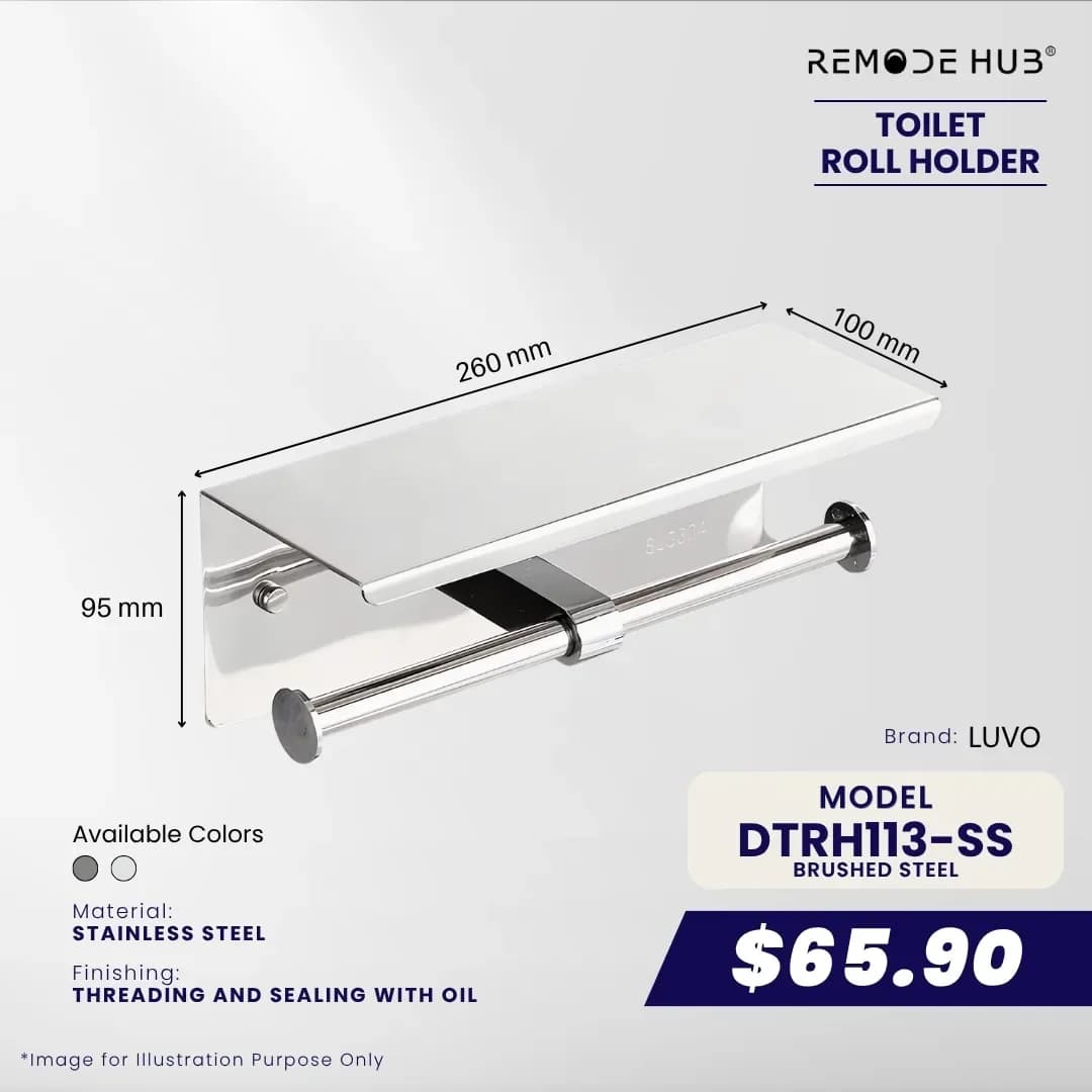 Remode Hub Double Toilet Roll Holder DTRH113