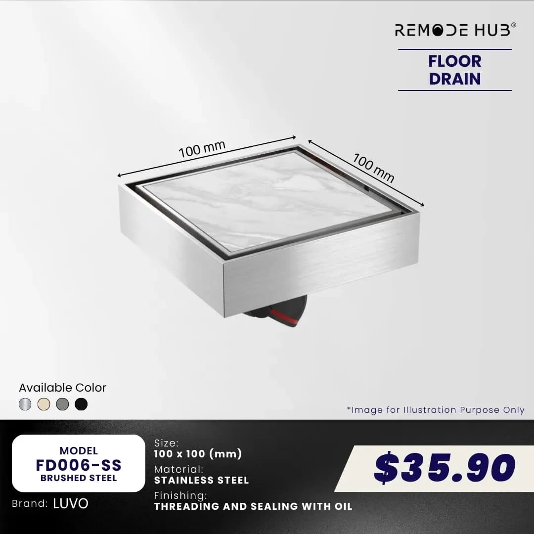 Remode Hub Stainless Steel Floor Drain FD006-SS