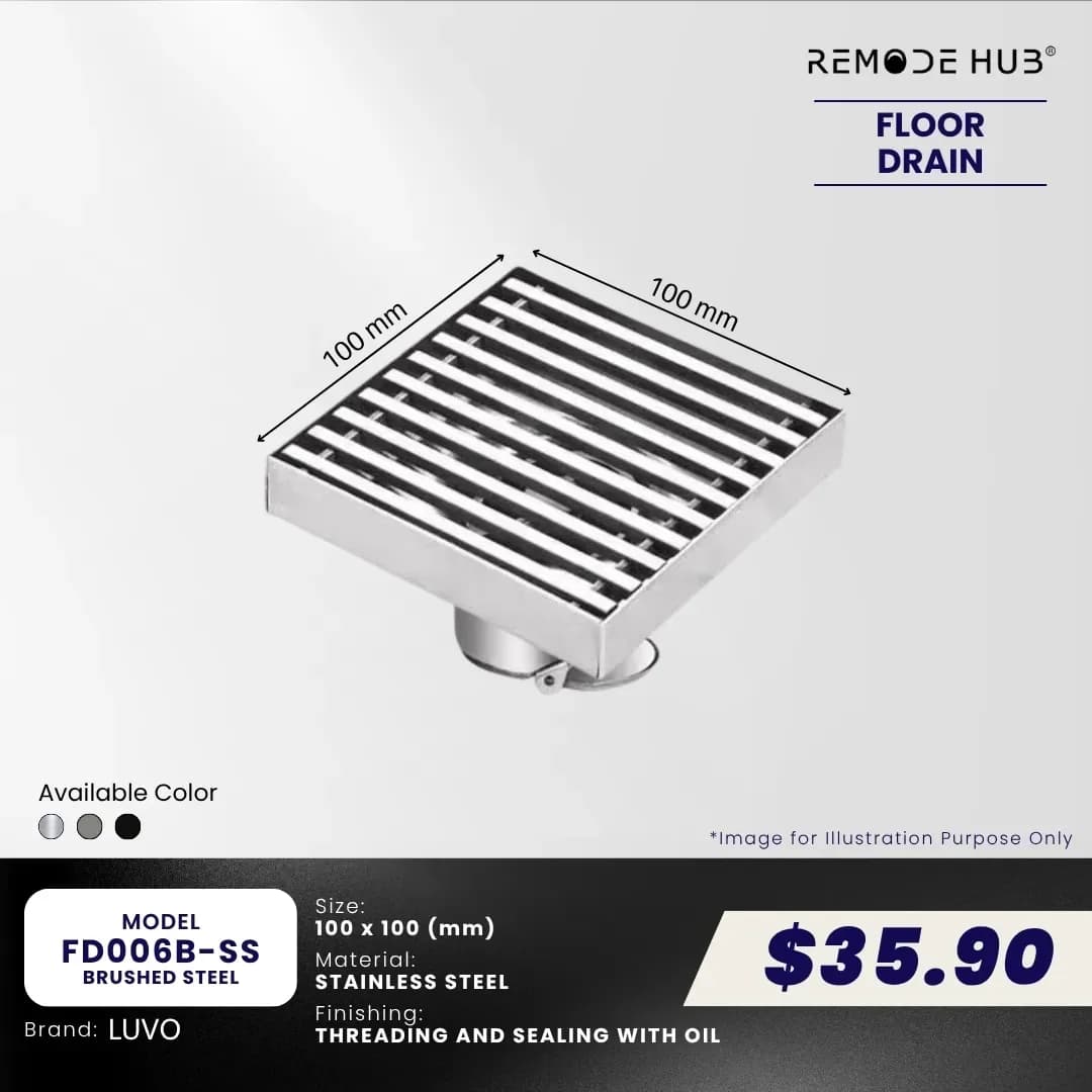 Remode Hub Stainless Steel Floor Drain FD006B-SS