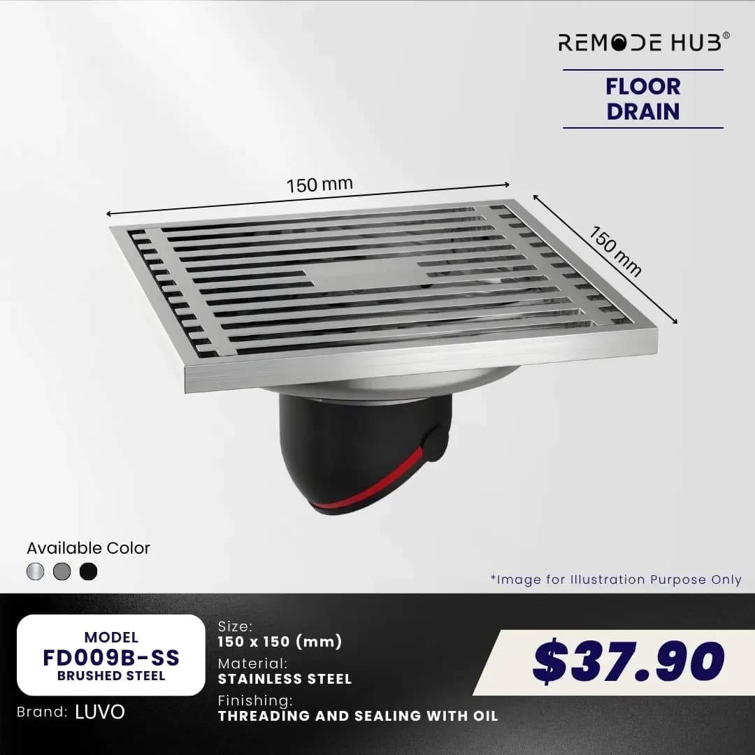 Remode Hub Stainless Steel Floor Drain FD009B-SS