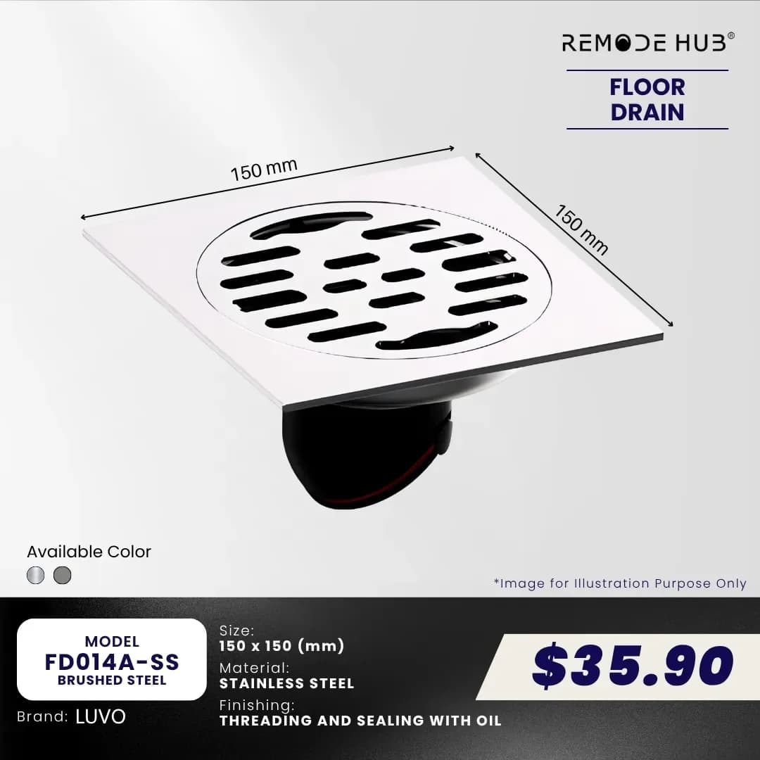 Remode Hub Stainless Steel Floor Drain FD014A-SS