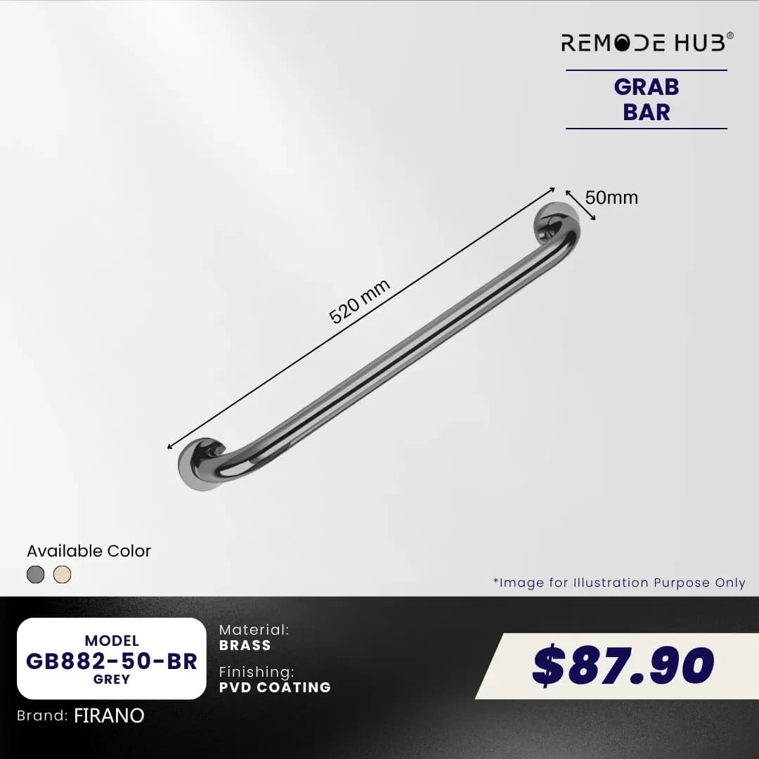 Remode Hub Brass Grab Bar 500mm GB882-50-BR