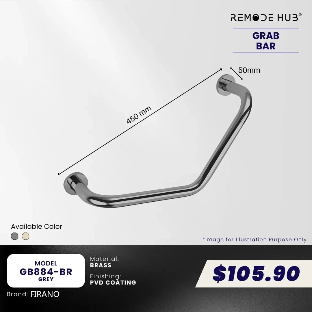 Remode Hub Brass Grab Bar GB884-BR