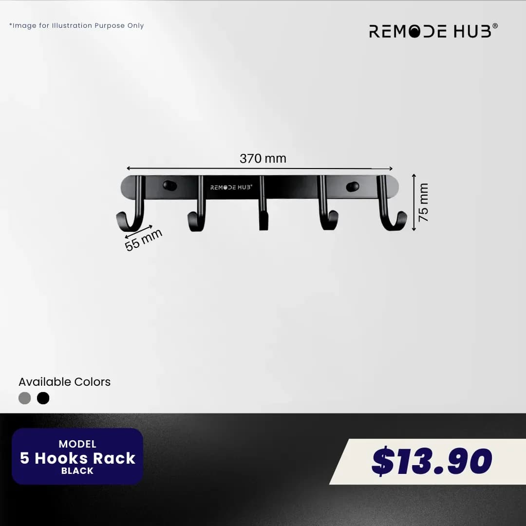 Remode Hub Hook Rack Accessories 5-Hook