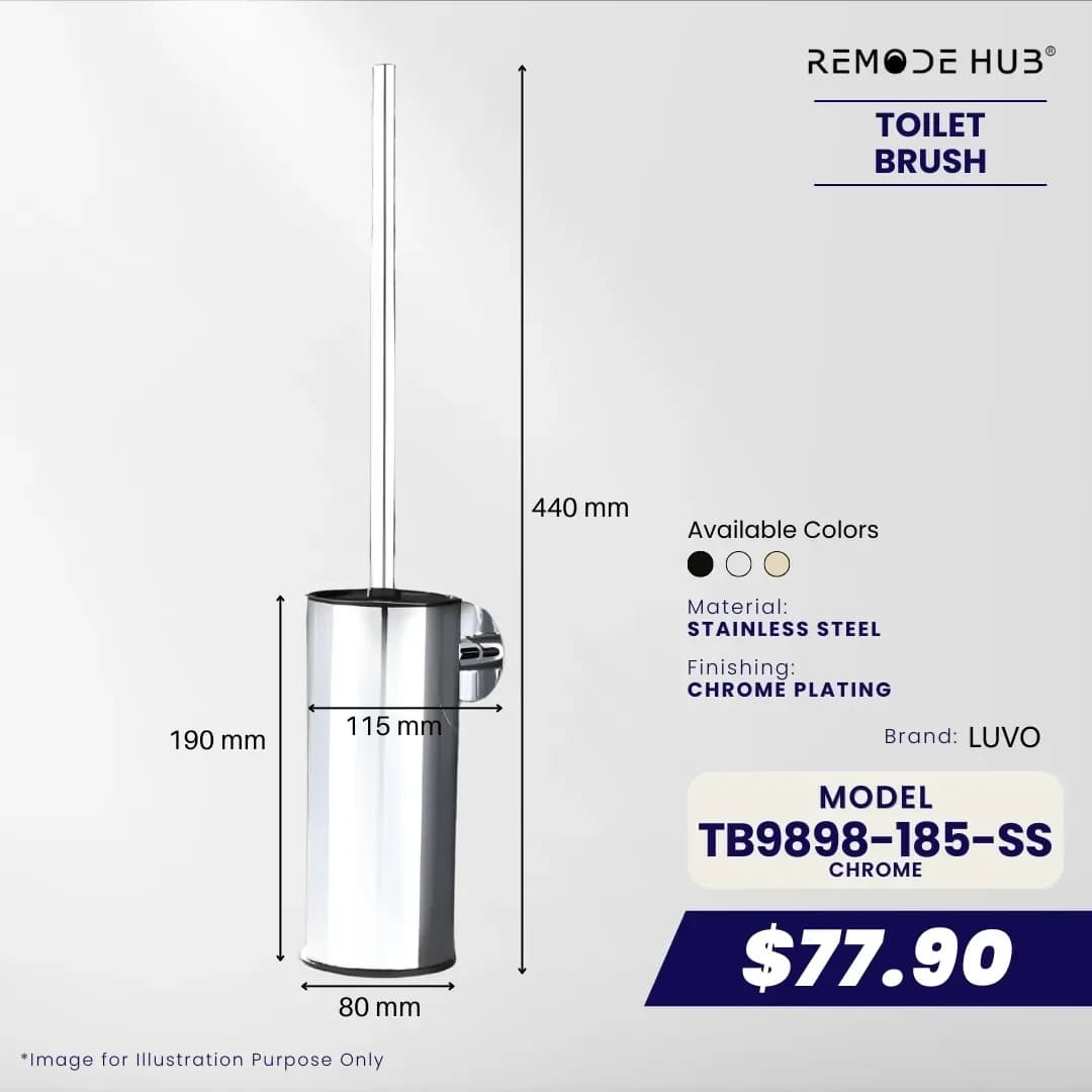 Remode Hub Toilet Brush Set Long TB9898-185-SS