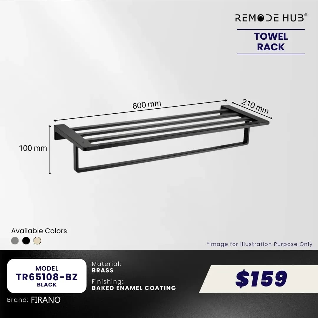Remode Hub Towel Bar Single Rail TR65108-BZ