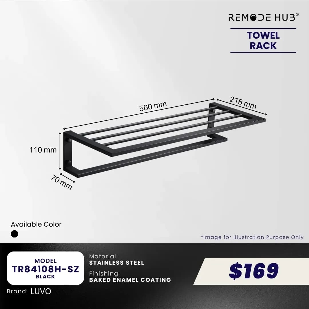 Remode Hub Towel Bar Single Rail TR84108H-SZ