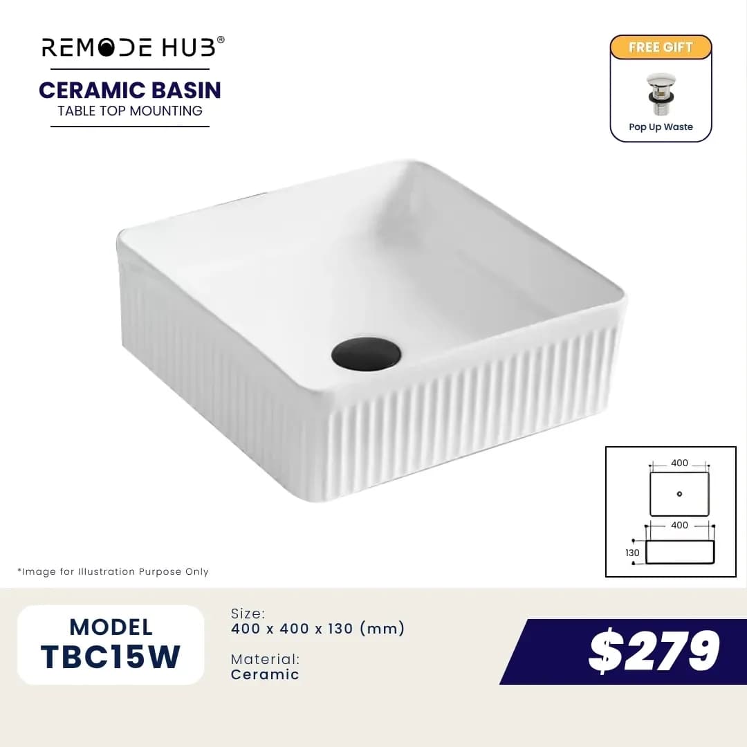 Remode Hub TBC15W Ceramic Basin