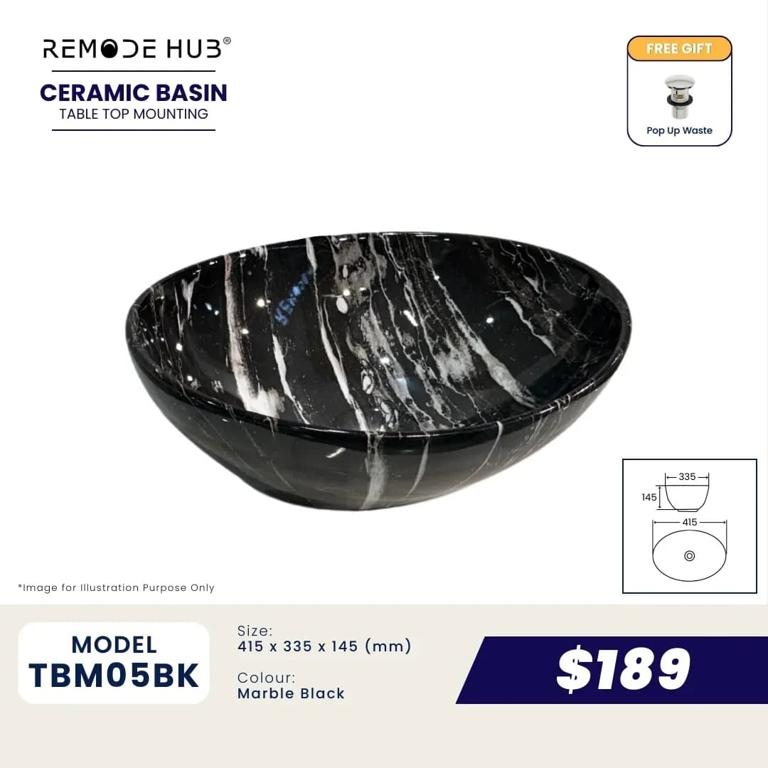 Remode Hub TBM05 Ceramic Basin