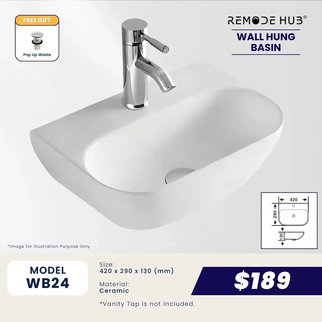 Remode Hub WB24 Wall-Hung Basin