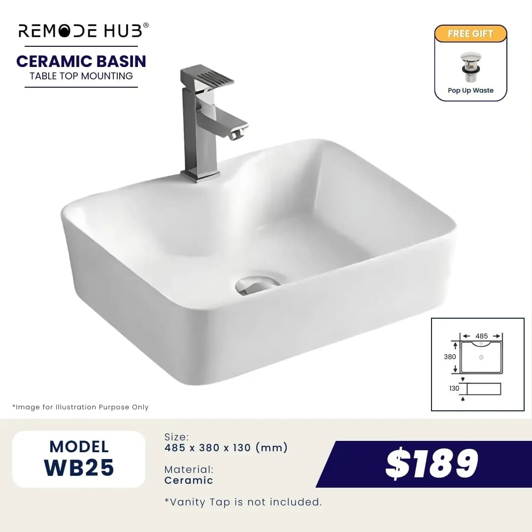 Remode Hub WB25 Ceramic Basin