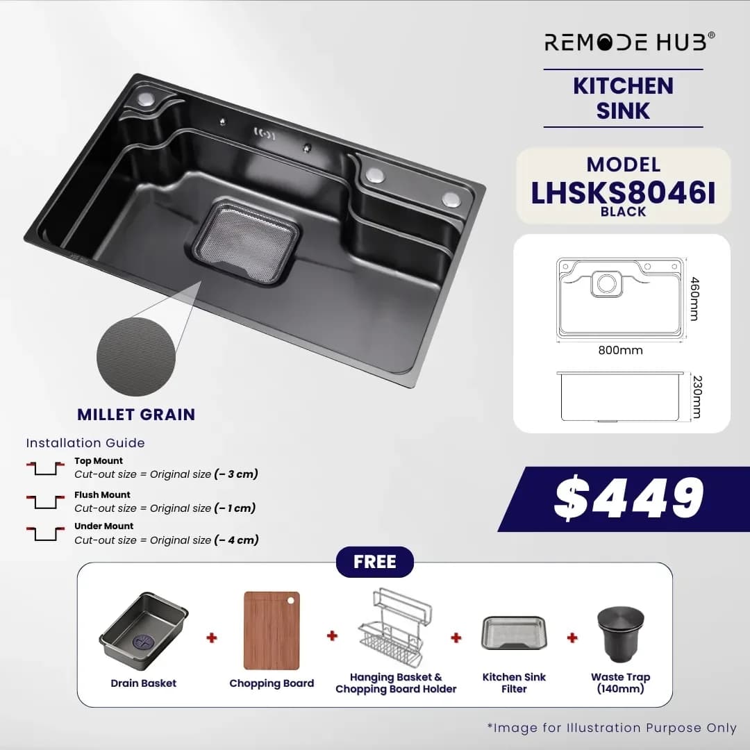 Remode Hub Kitchen Sink LHSKS8046I