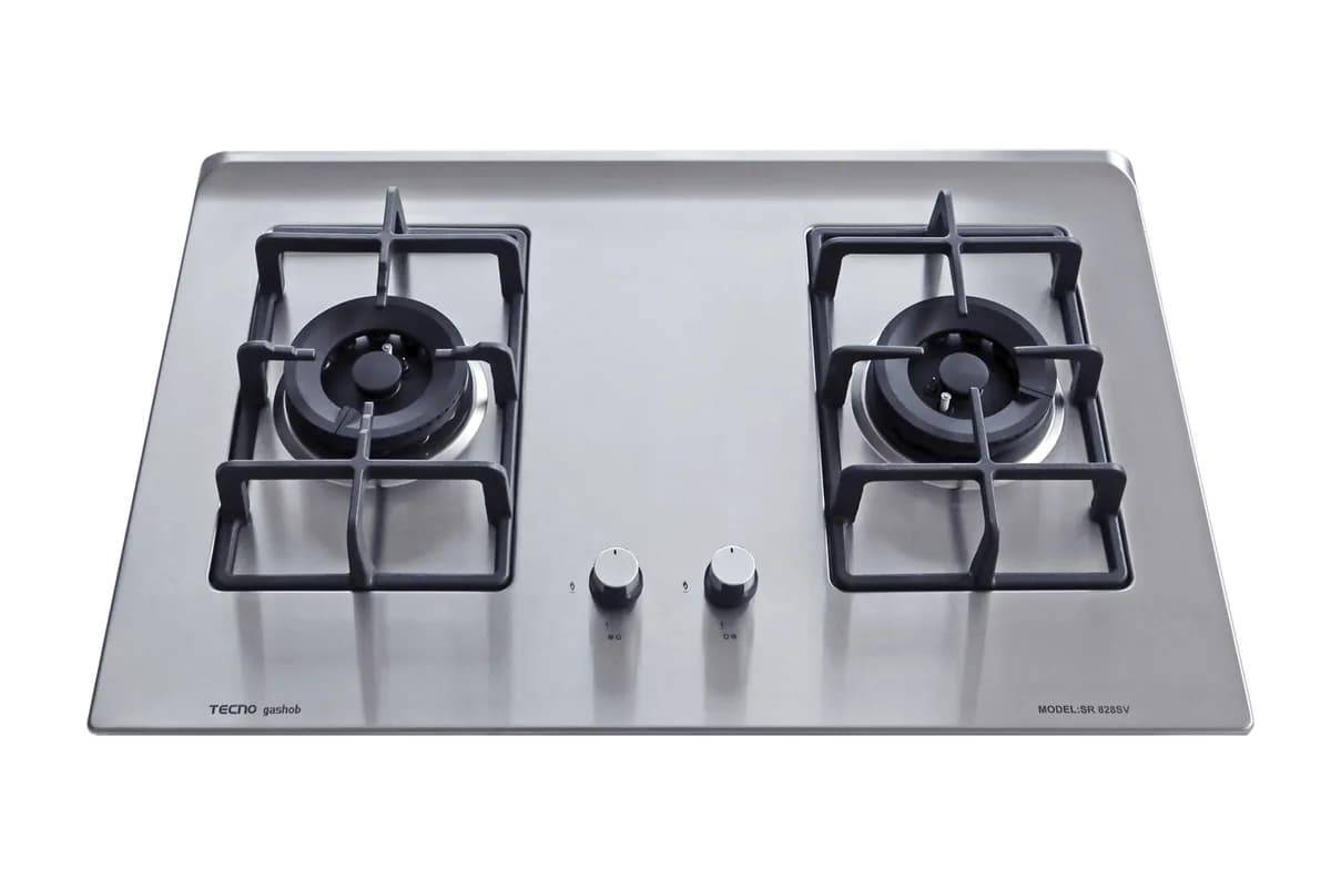Tecno 2-Burner 75cm Stainless Steel Hob with Inferno Wok Burner SR828SV