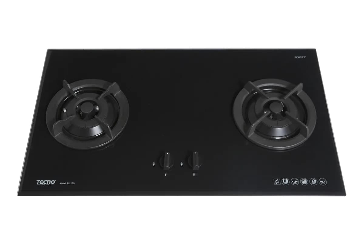 Tecno 2-Burner 86cm Tempered Glass Hob T222TGSV