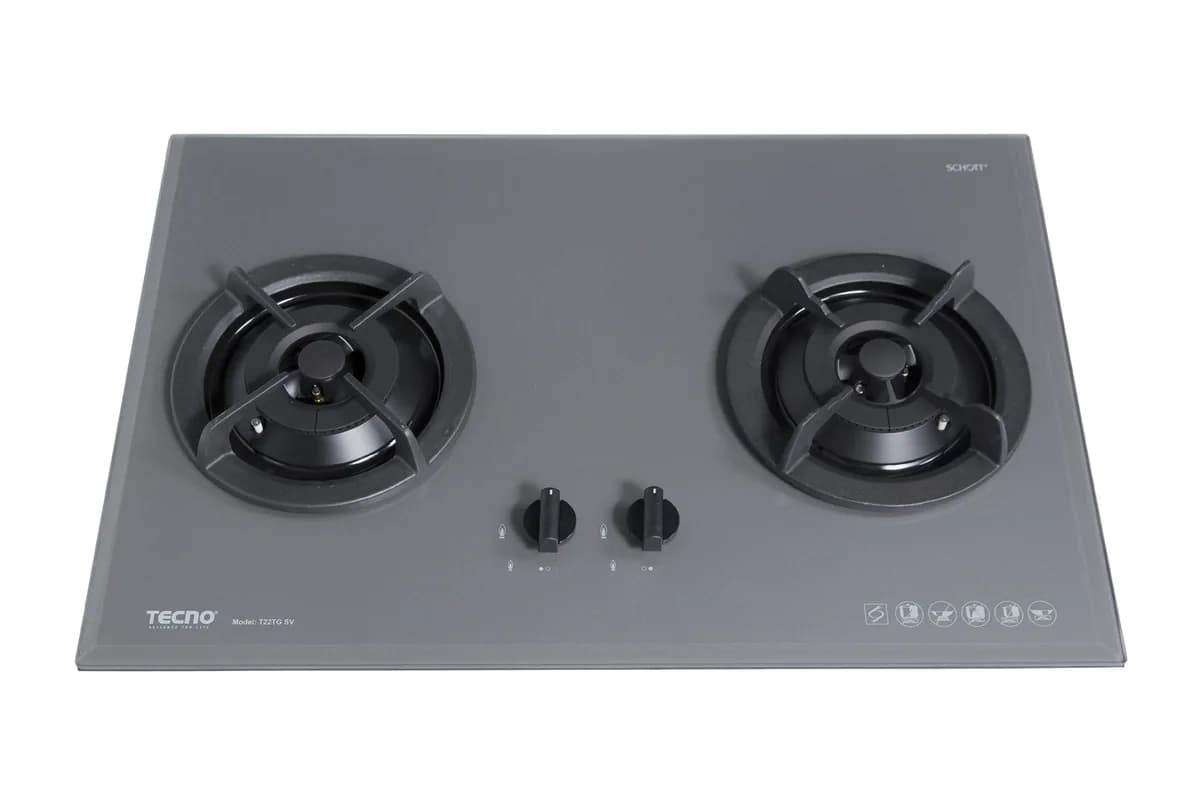 Tecno 2-Burner 75cm Tempered Glass Hob T22TGSV