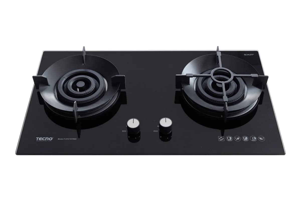Tecno 2-Burner 78cm Glass Hob with True Triple Ring Burners T278TGTRSV