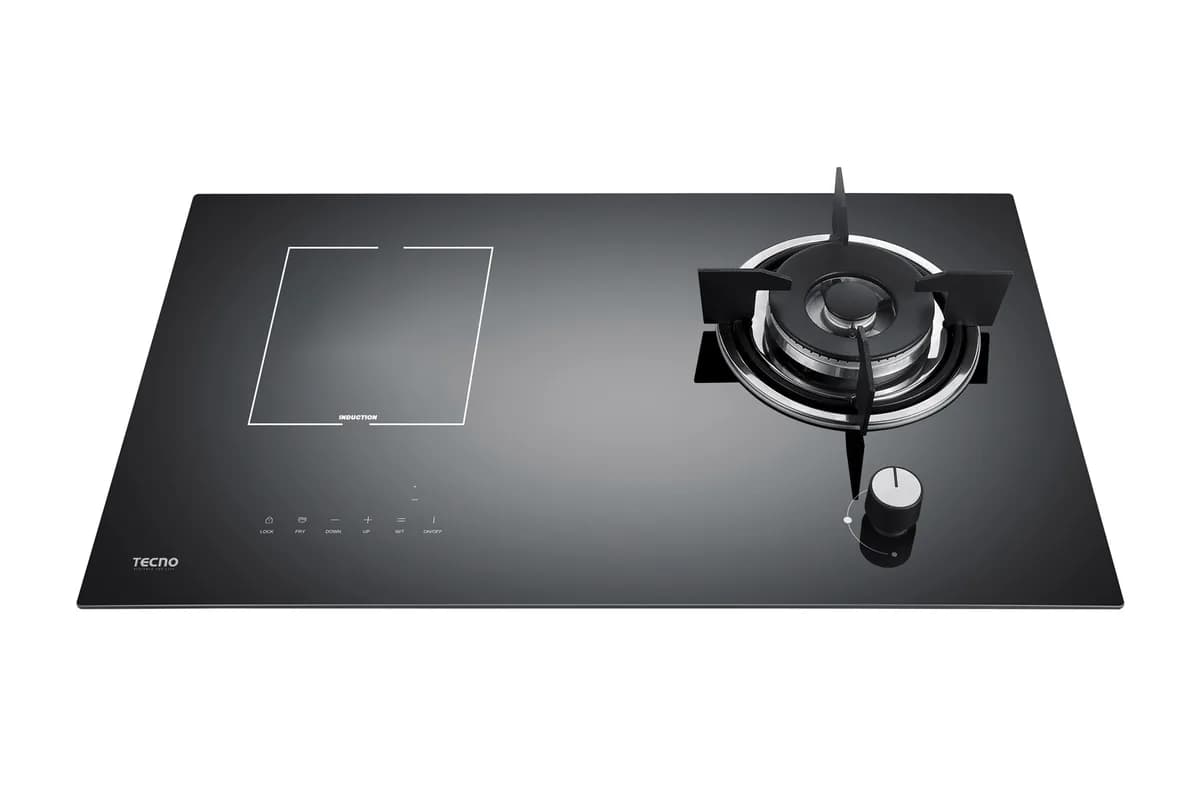 Tecno 73cm Gas-Induction Hybrid Glass Hob T788GI