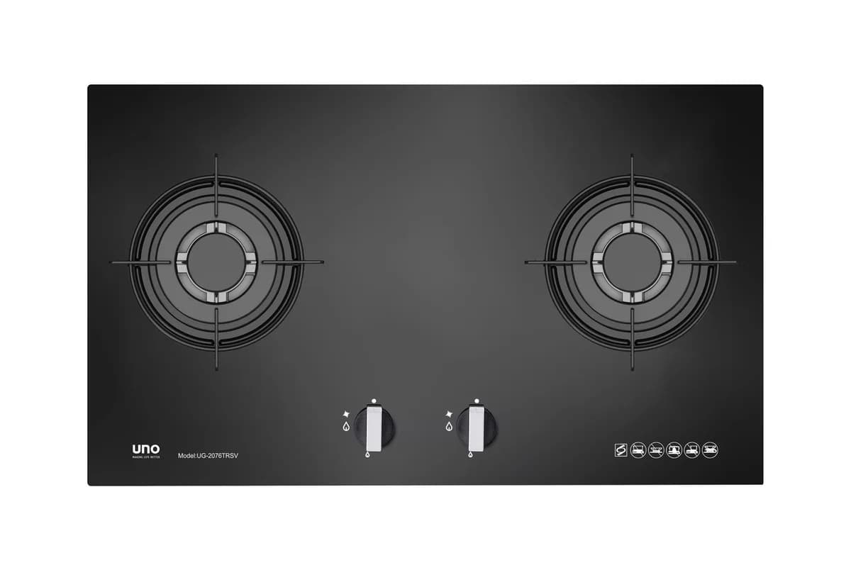 Uno 2-Burner 76cm Glass Gas Hob UG2076TRSV