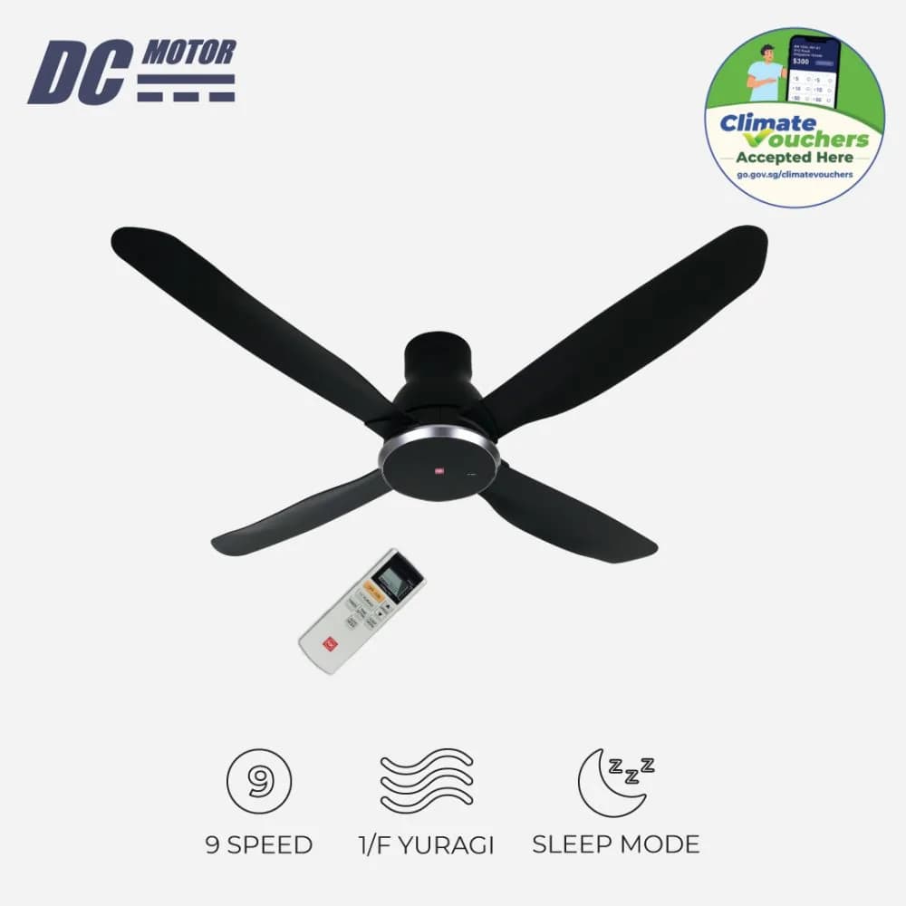 KDK W56WV 4-Blades Remote Control DC Ceiling Fan (140cm)