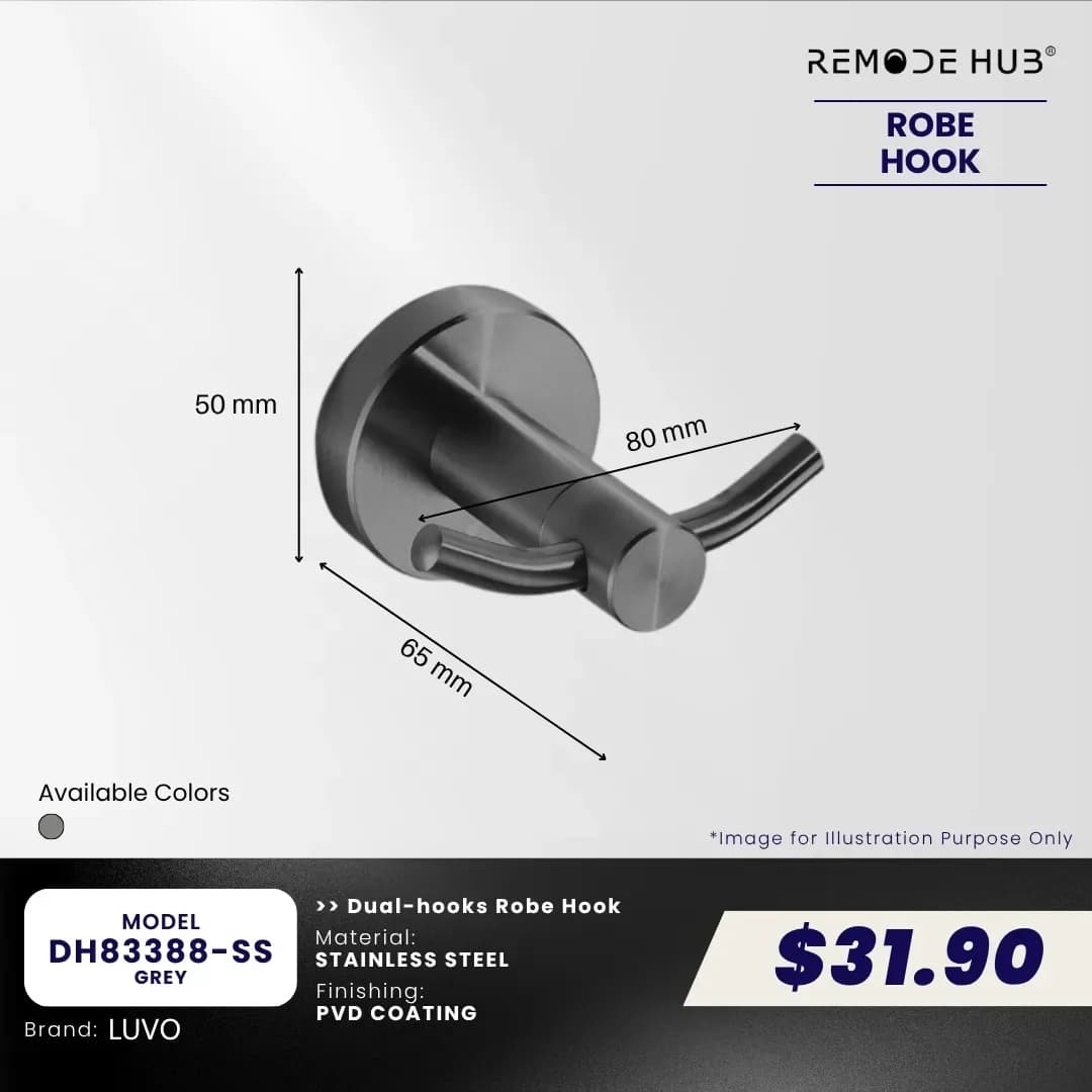Remode Hub Double Robe Hook DH83388-SS