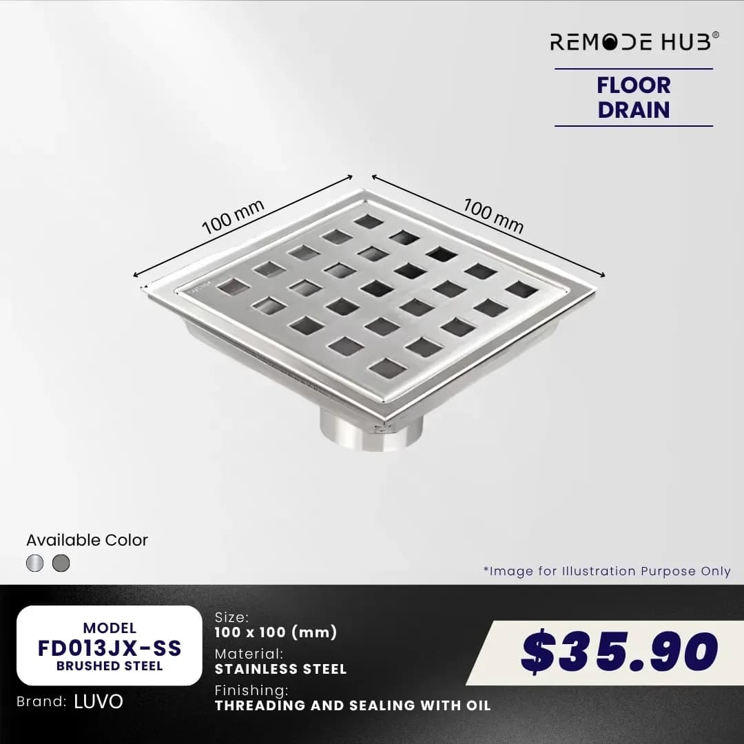 Remode Hub Stainless Steel Floor Drain FD013JX-SS