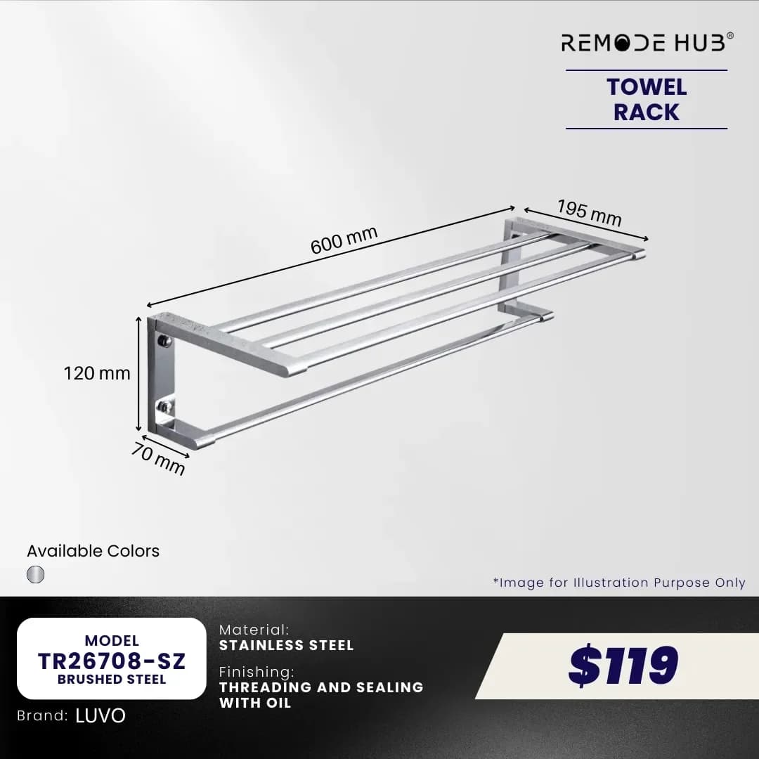 Remode Hub Towel Bar Single Rail TR26708-SZ