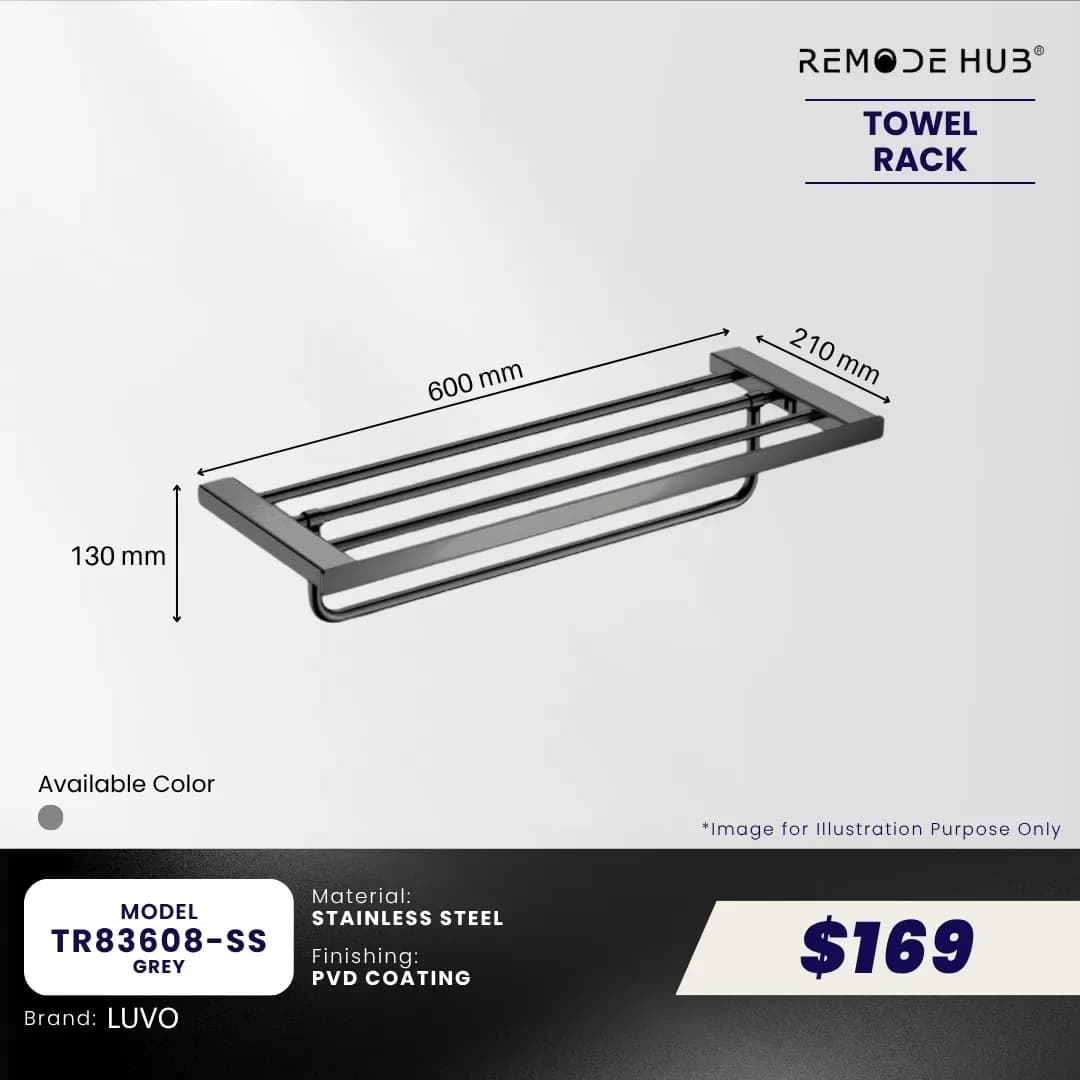 Remode Hub Towel Bar Single Rail TR83608-SS